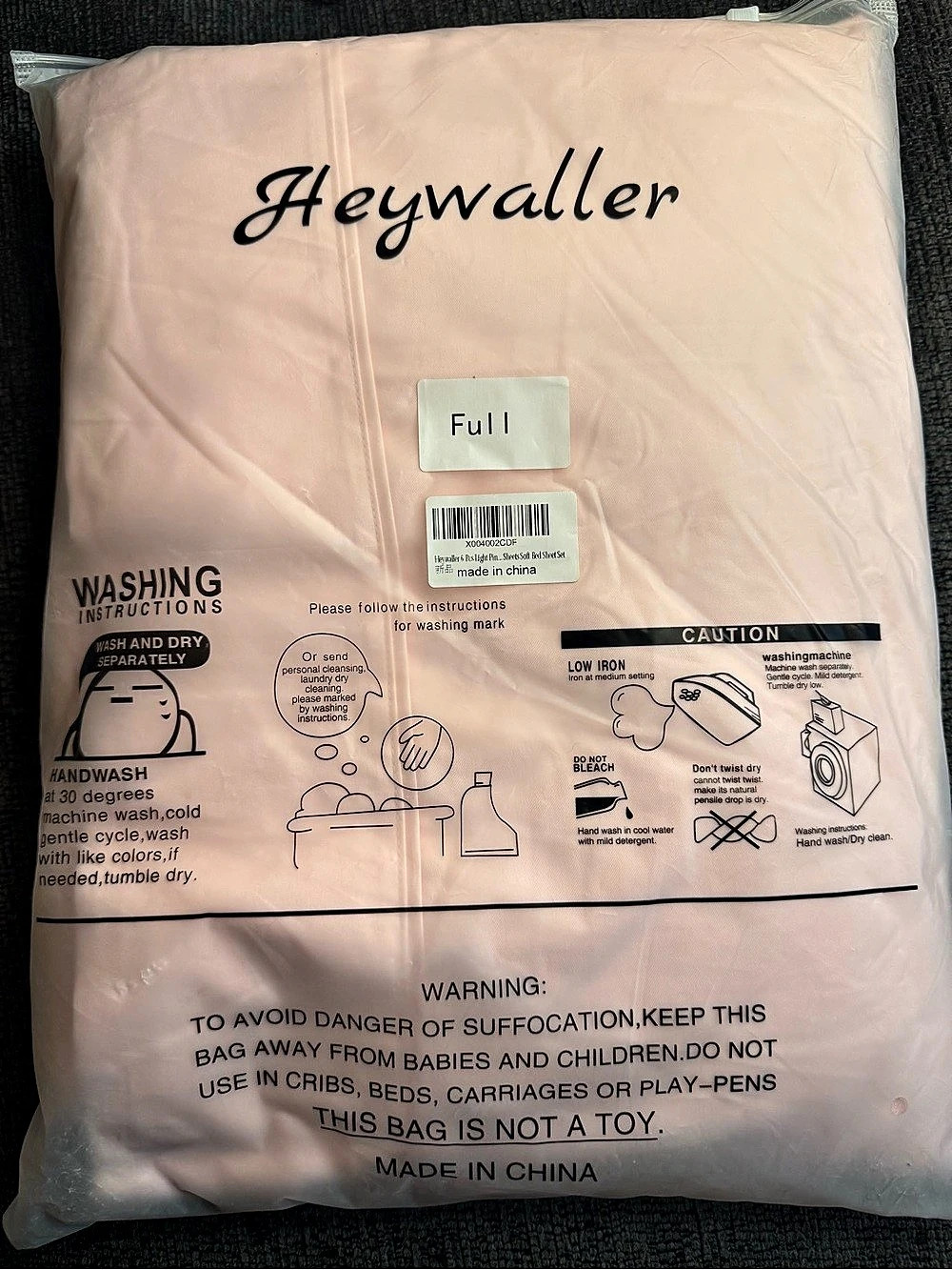 Heywaller Pink Full Bedding Set NWT